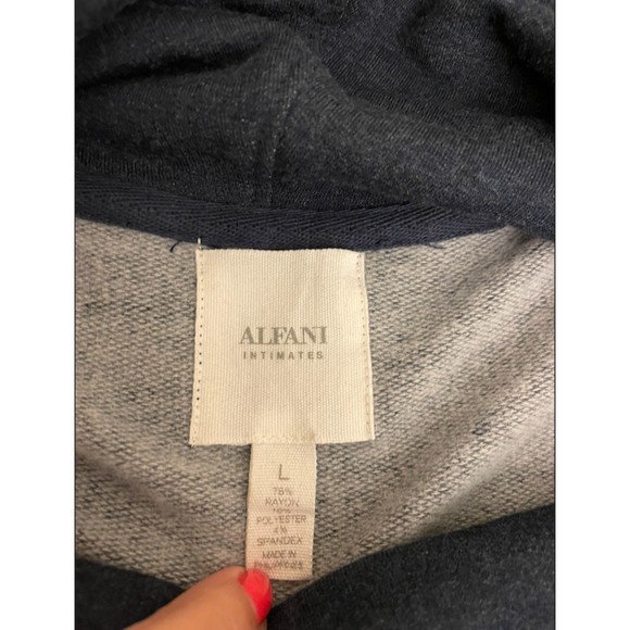 Alfani Cowl Neck Navy Sweatshirt Sz L - Picture 4 of 5